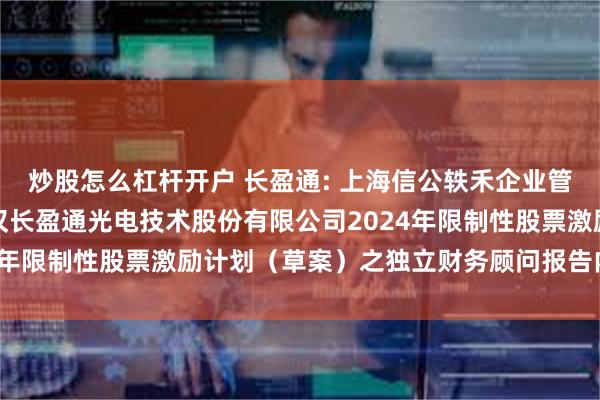 炒股怎么杠杆开户 长盈通: 上海信公轶禾企业管理咨询有限公司关于武汉长盈通光电技术股份有限公司2024年限制性股票激励计划（草案）之独立财务顾问报告内容摘要